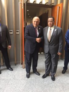 وزيرا خارجية مصر والسودان خلال اجتماع في أديس أبابا