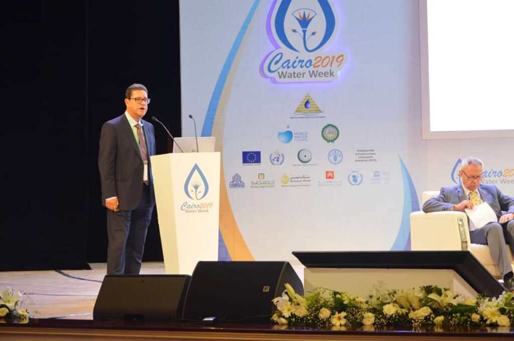 علي أبوسبع رئيس إيكاردا خلال مشاركته في أسبوع القاهرة للمياه 1 scaled