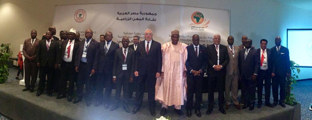 صورة تذكارية مع عدد من سفراء الدول الافريقية بمؤتمر تأسيس اتحاد المهندسين الزراعيين الافارقة 1