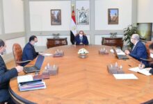 جانب من اجتماع الرئيس السيسي مع رئيس الوزراء ووزير الزراعة