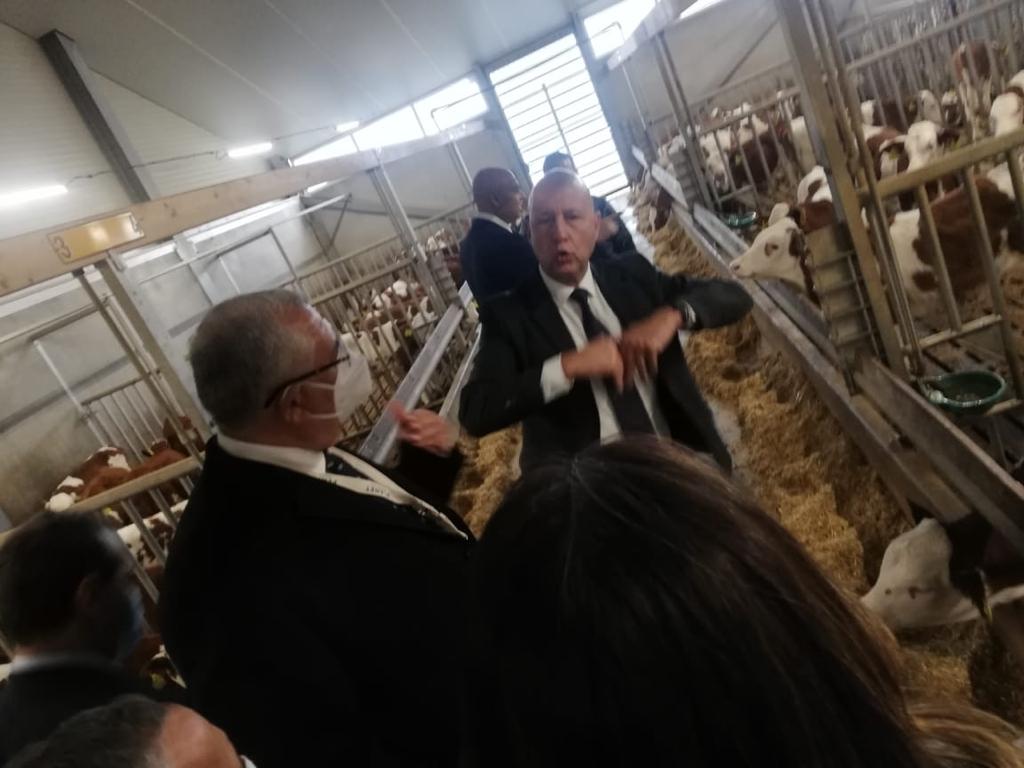 زيارة وزير الزراعة الى مزرعة للانتاج الحيواني بدولة المجر