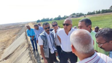 جولة د هاني سويلم وزير الري لمتابعة مخرات السيول في بني سويف