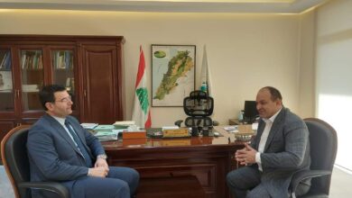 سالم خلال لقاءه وزير الزراعة اللبناني