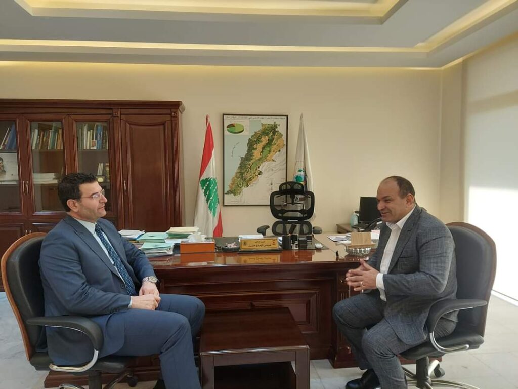 متولي سالم خلال لقاءه وزير الزراعة اللبناني scaled