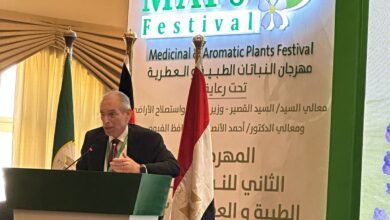عبدالحميد الدمرداش خلال إفتتاح مهرجان النباتات الطبية والعطرية